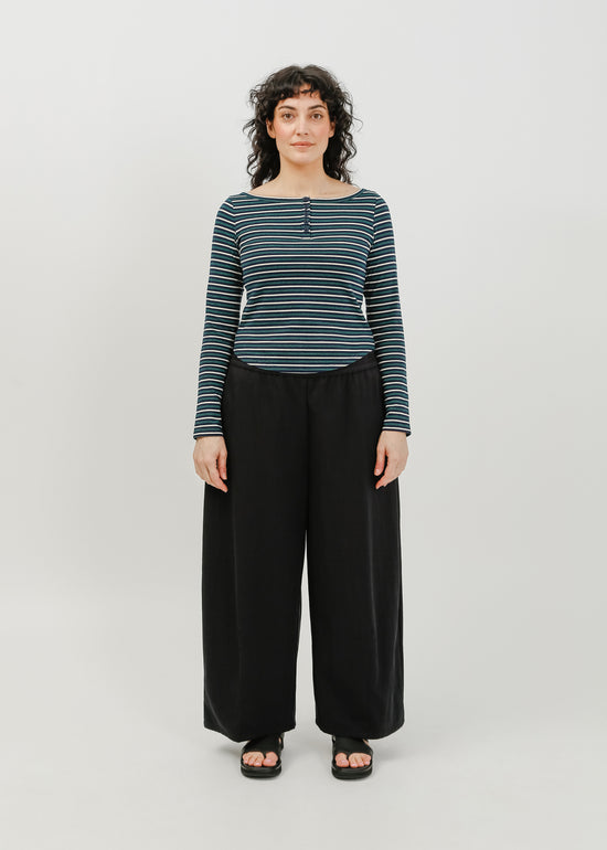 Jae Long Sleeve Top / Navy-White-Green