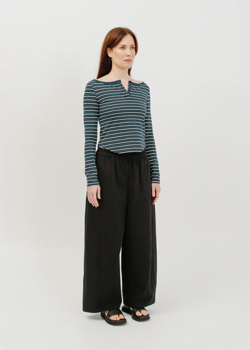 Jae Long Sleeve Top / Navy-White-Green