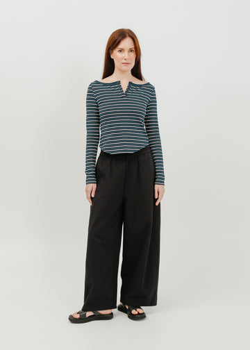 Jae Long Sleeve Top / Navy-White-Green