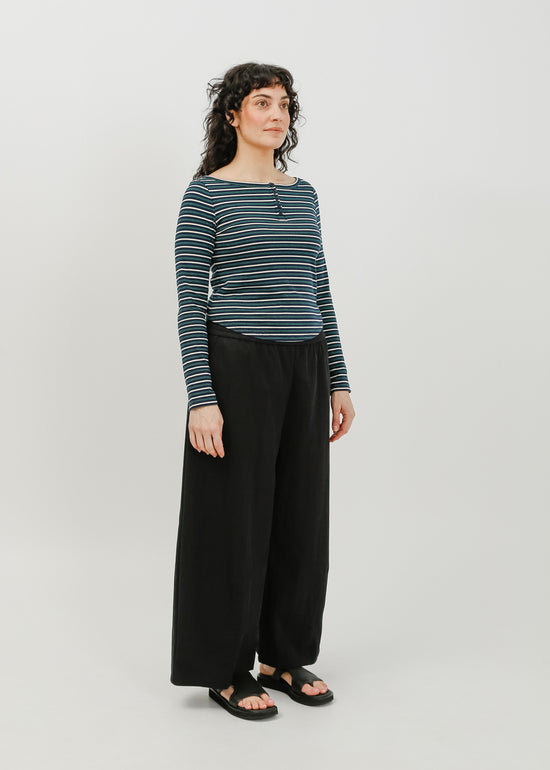 Jae Long Sleeve Top / Navy-White-Green