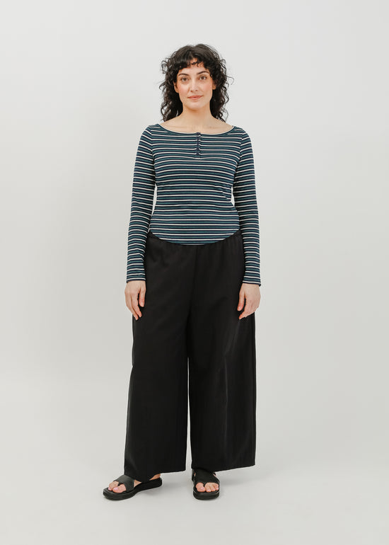 Jae Long Sleeve Top / Navy-White-Green