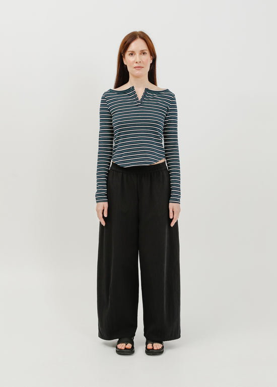 Jae Long Sleeve Top / Navy-White-Green