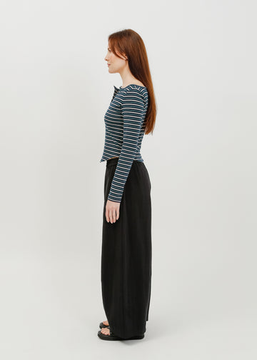 Jae Long Sleeve Top / Navy-White-Green