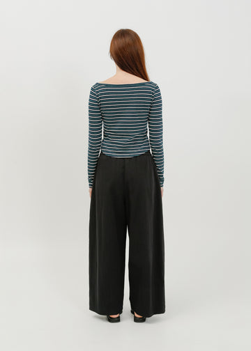 Jae Long Sleeve Top / Navy-White-Green