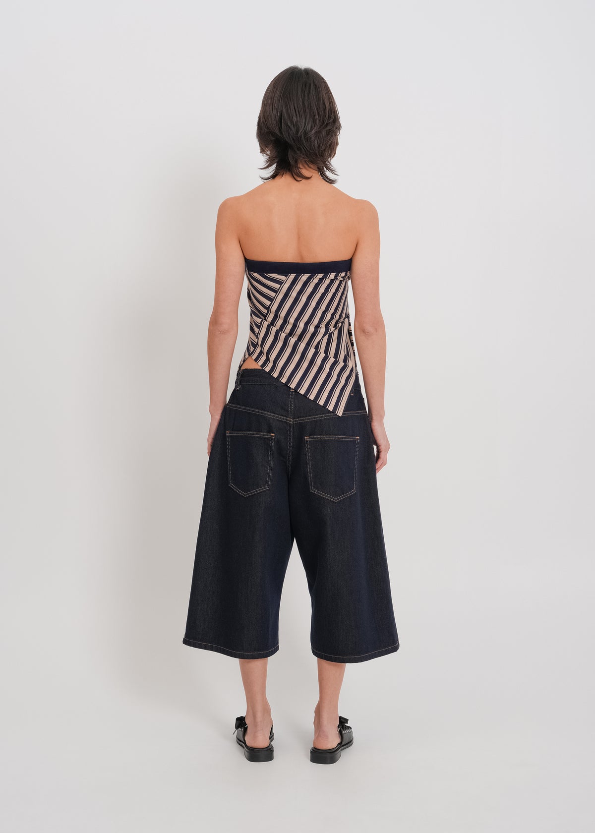 Amber Strapless Top / Beige-Navy - 
Beige Navy (image 5)