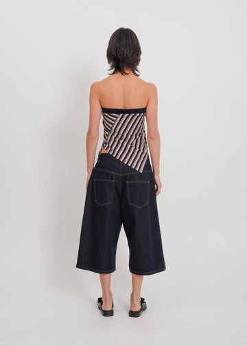 Amber Strapless Top / Beige-Navy