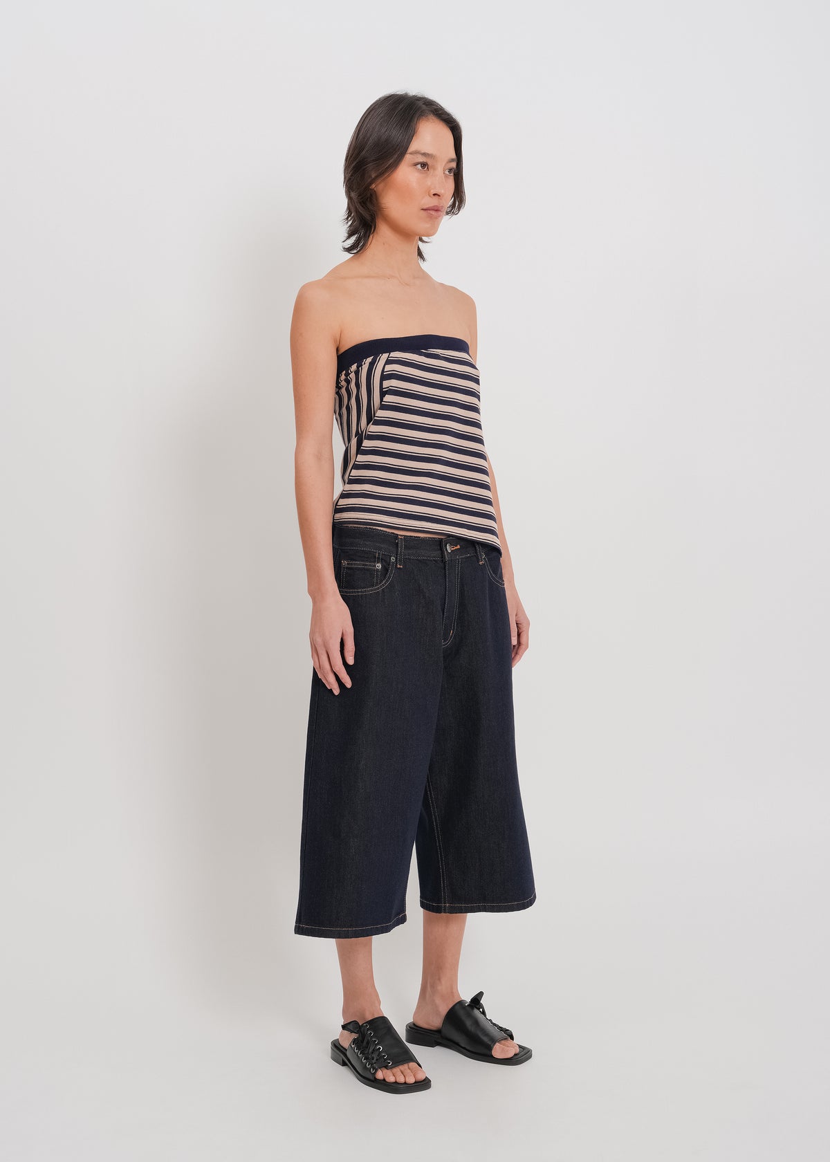 Amber Strapless Top / Beige-Navy - 
Beige Navy (image 3)