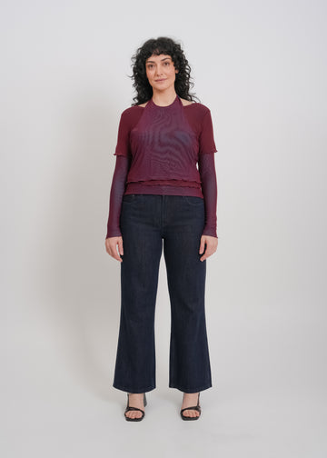 Alani Top / Burnt Maroon-Blue