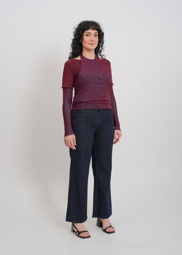 Alani Top / Burnt Maroon-Blue