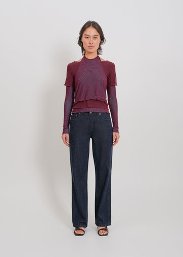 Alani Top / Burnt Maroon-Blue