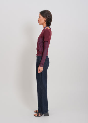 Alani Top / Burnt Maroon-Blue