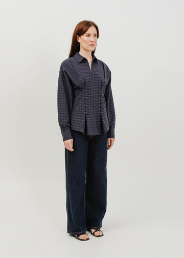 Darwin Shirt / Black-Navy Check