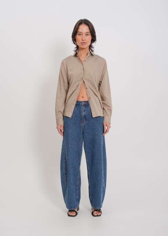 Tobias Shirt / Mocha-Yellow-White-Black