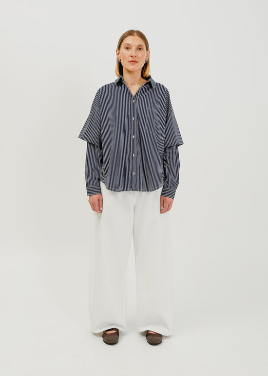 Malakai Shirt / Navy-White