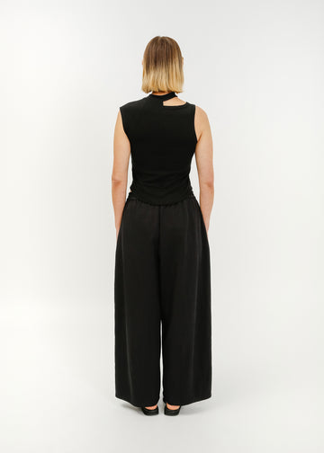 Irene Asymmetrical Tank / Black