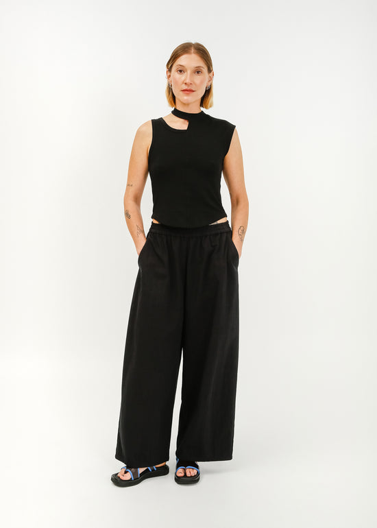Irene Asymmetrical Tank / Black