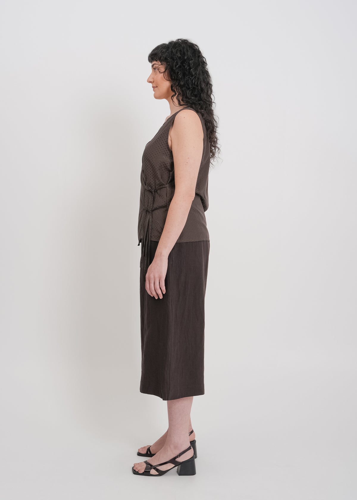 Ellen Wrap Top / Chocolate - 
Chocolate (image 9)