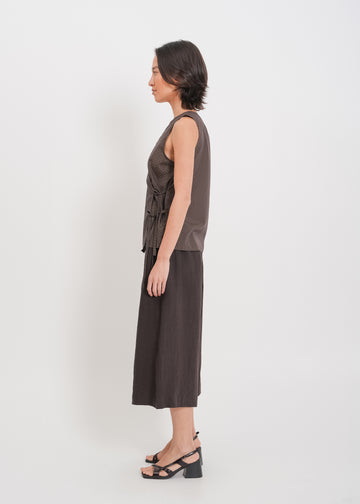 Ellen Wrap Top / Chocolate