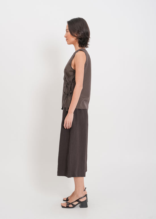 Ellen Wrap Top / Chocolate
