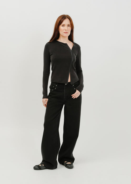 Vera Jersey Cardigan / Black