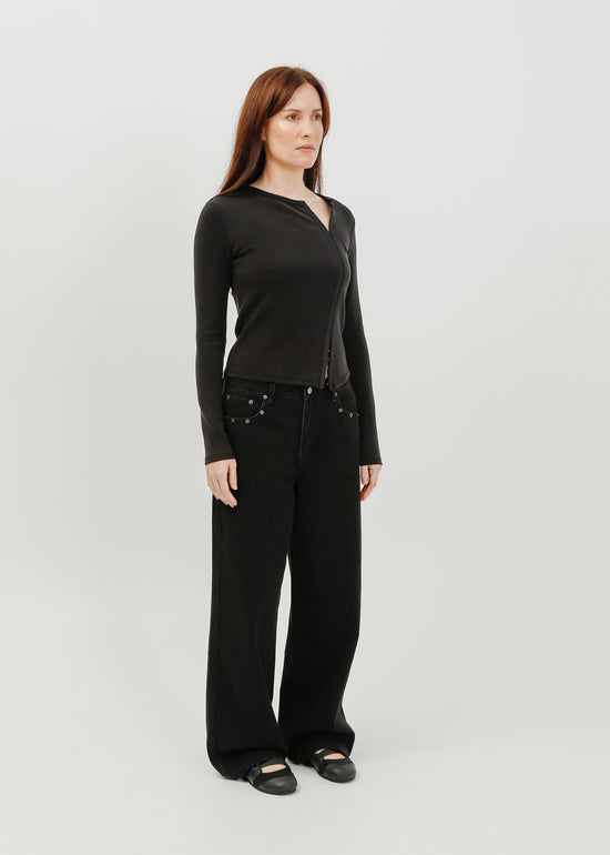 Vera Jersey Cardigan / Black