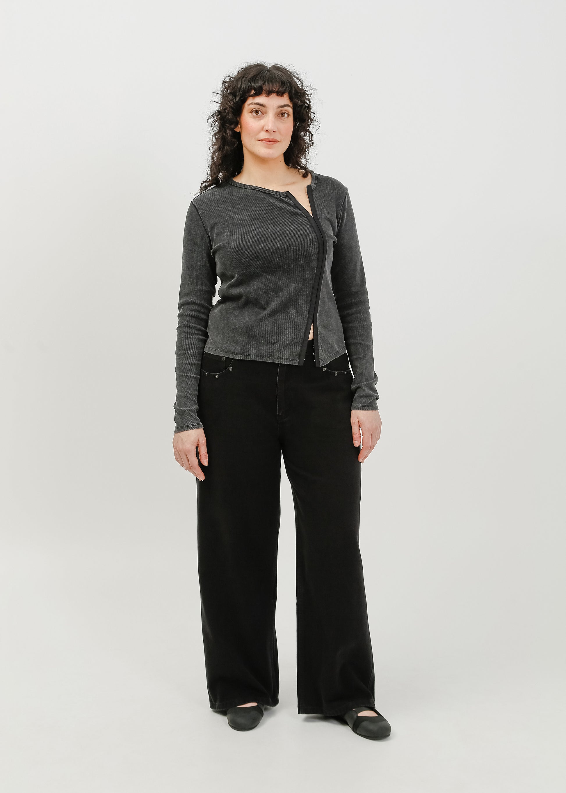 Vera Jersey Cardigan / Washed Black - 
Washed Black (image 6)