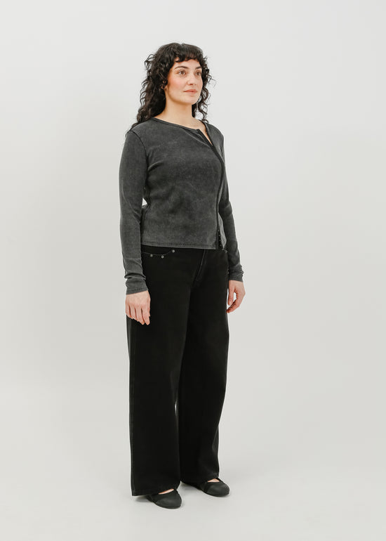 Vera Jersey Cardigan / Washed Black