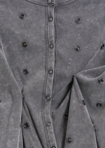 Enid Jersey Cardigan / Washed Grey