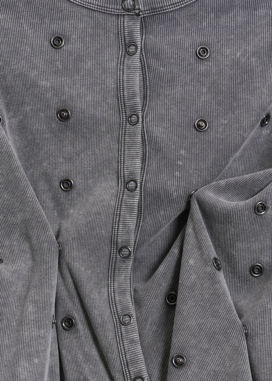 Enid Jersey Cardigan / Washed Grey