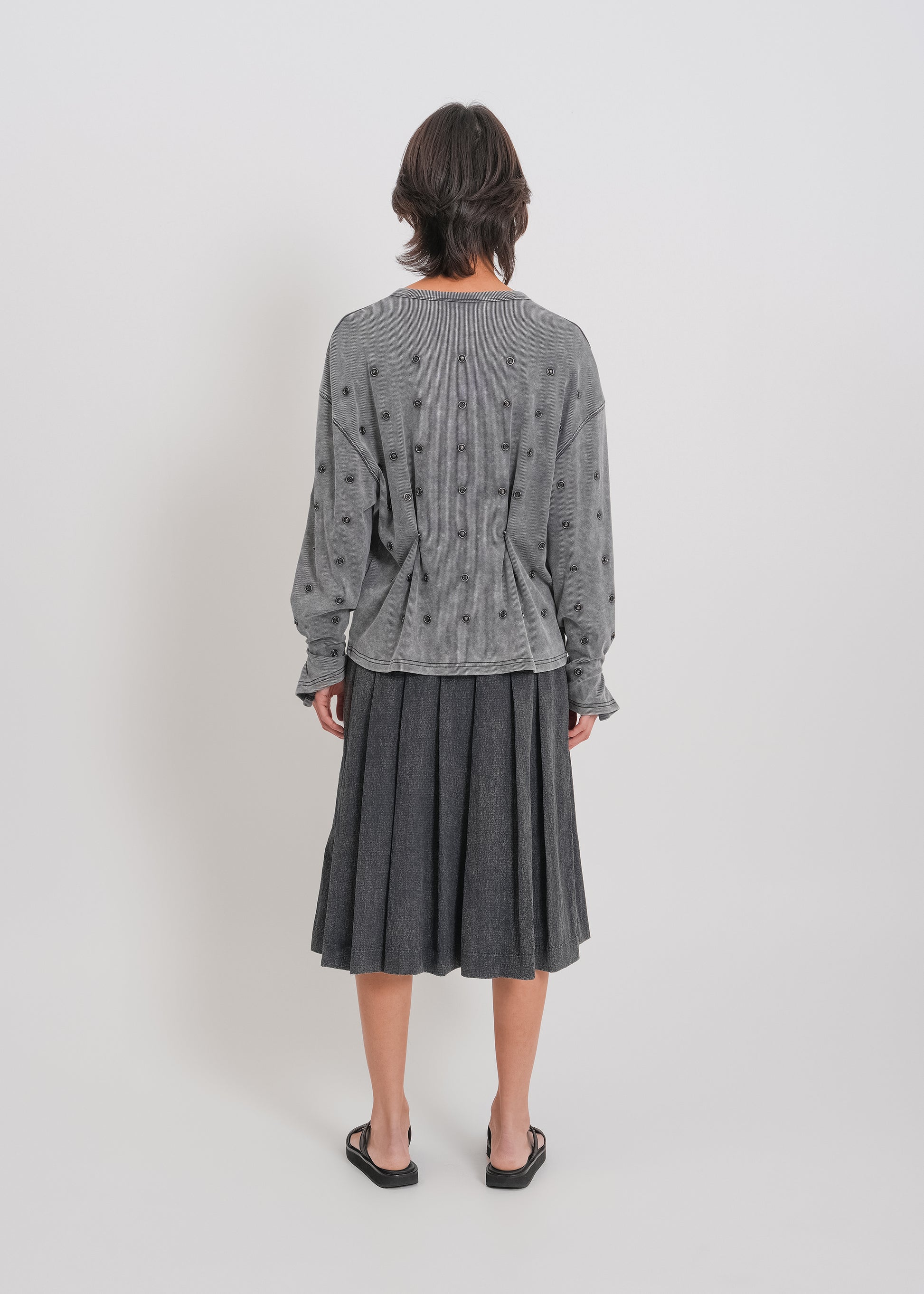 Enid Jersey Cardigan / Washed Grey - 
Washed Grey (image 6)