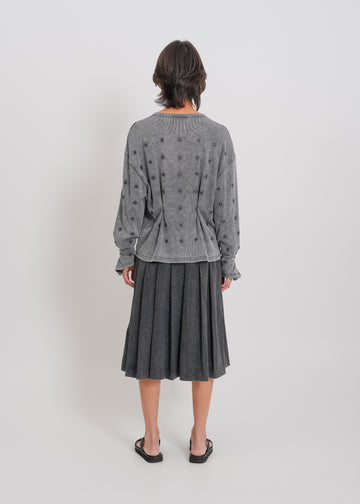 Enid Jersey Cardigan / Washed Grey