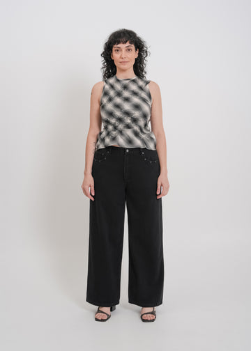 Fallon Top / Black-White