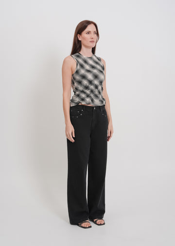 Fallon Top / Black-White