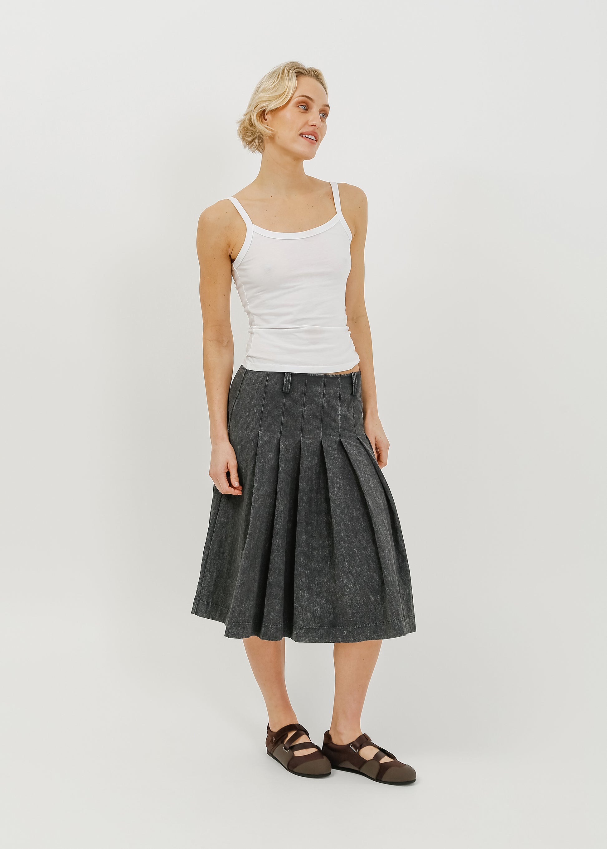 Macie Skirt / Washed Charcoal - 
Washed Charcoal (image 2)