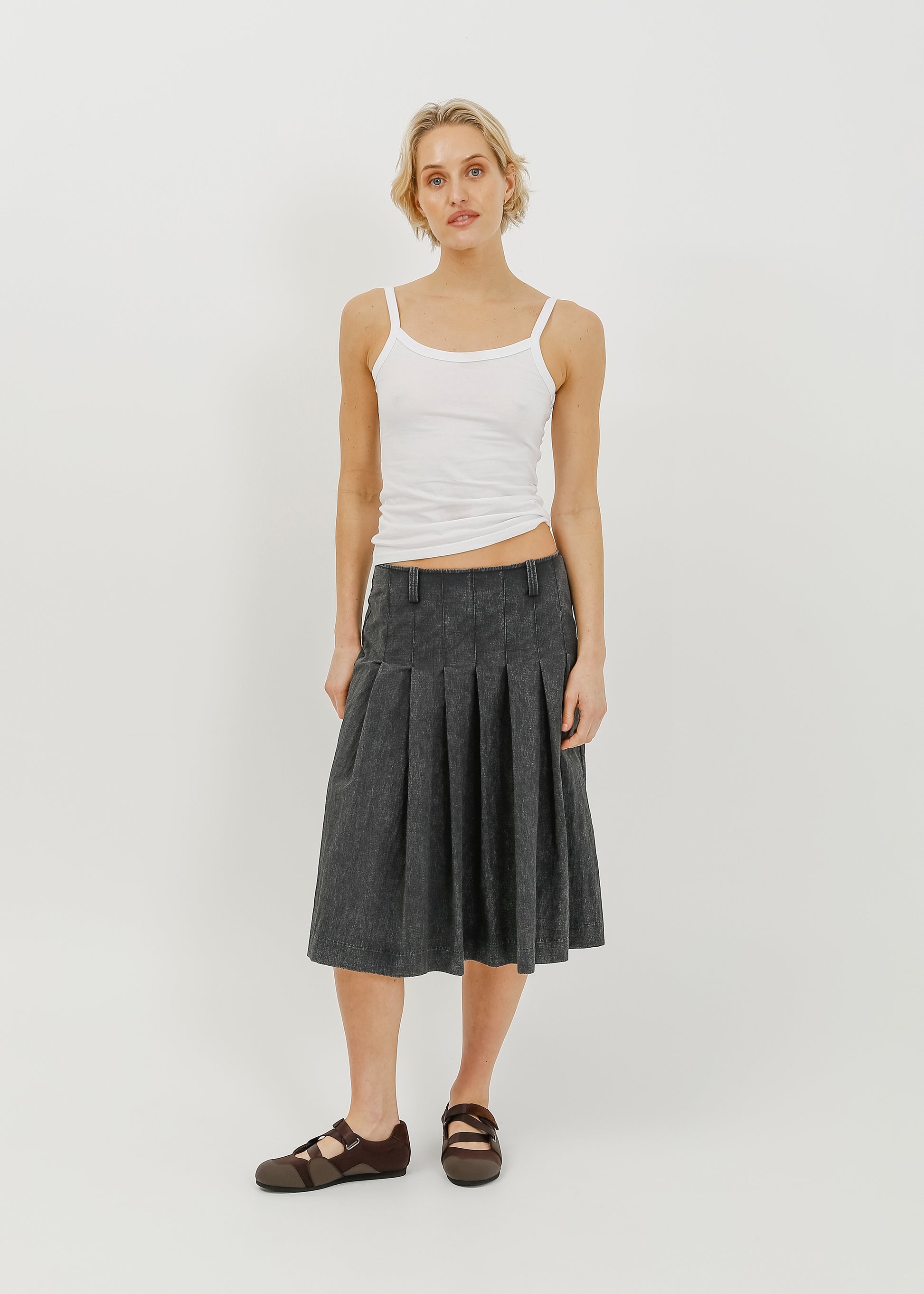 Macie Skirt / Washed Charcoal - 
Washed Charcoal (image 1)