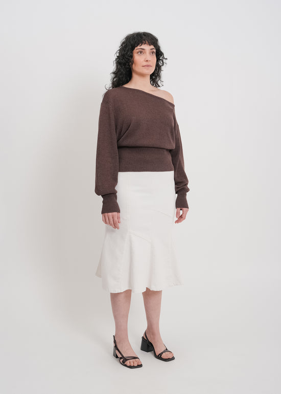 Melissa Denim Skirt / White