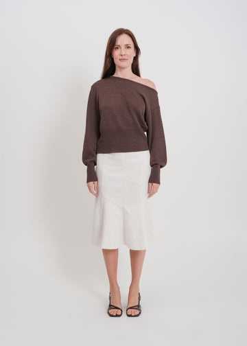 Melissa Denim Skirt / White