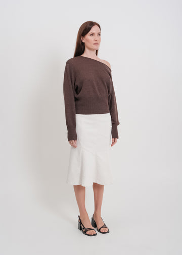 Melissa Denim Skirt / White