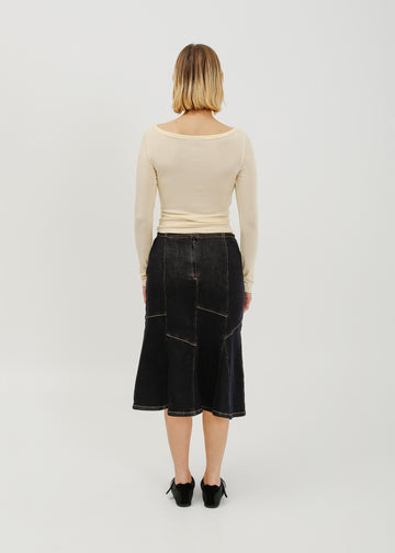 Melissa Denim Skirt / Dark Indigo