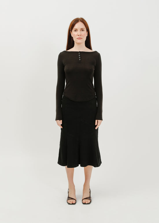 Melissa Denim Skirt / Washed Black