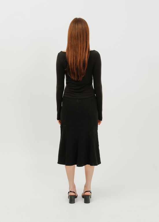Melissa Denim Skirt / Washed Black