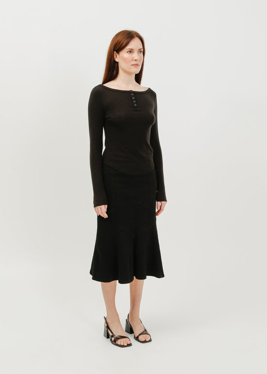 Melissa Denim Skirt / Washed Black