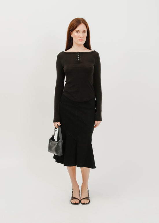Melissa Denim Skirt / Washed Black