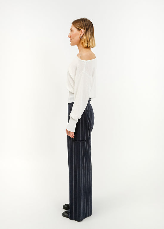 Annie Trouser / Navy-White