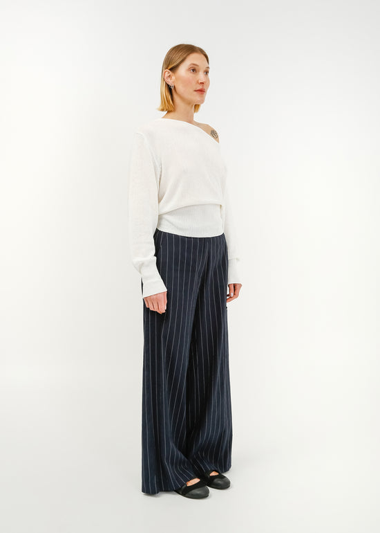 Annie Trouser / Navy-White