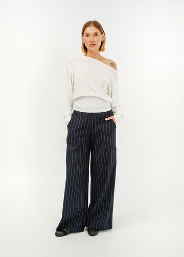 Annie Trouser / Navy-White