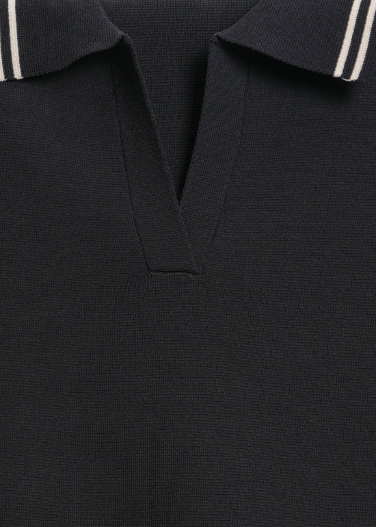 Beckham Knit Polo / Black