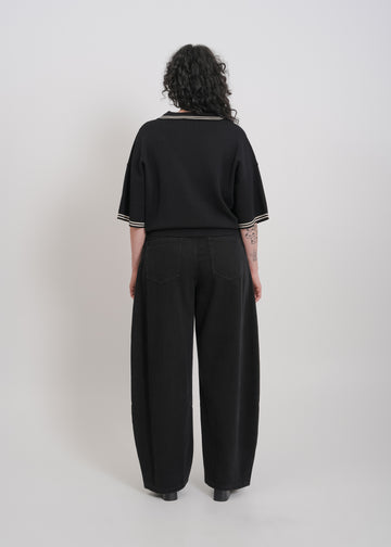 Beckham Knit Polo / Black