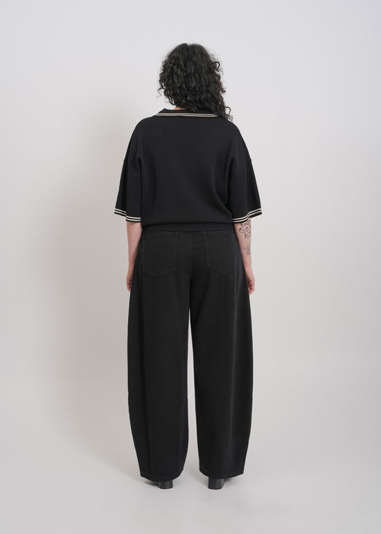 Beckham Knit Polo / Black