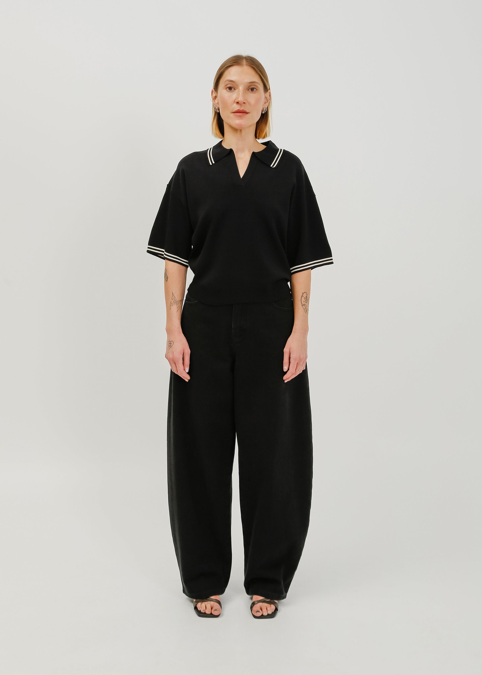 Beckham Knit Polo / Black - 
Black (image 6)